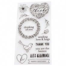 Stämpelset American Crafts Hey, Hello Clearstamps Silkonstämpel