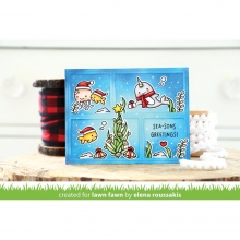 Stämpelset Lawn Fawn Winter Narwhal 3x2 Tum Clearstamps Silkonstämpel