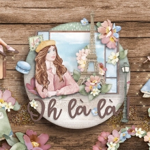 Stamperia Oh lá lá Eiffeltorn Paris Scrapbooking