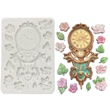 Silicon Mould A5 - Gardens of Time - Clock and Flowers