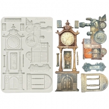 Silicon Mould A5 - Gardens of Time - Train and Longcase Clock