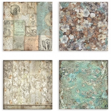 Fabric Songs of the Sea Stamperia - 4 st - 30x30 cm