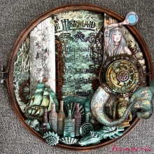 Fabric Songs of the Sea Stamperia - 4 st - 30x30 cm