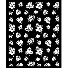 Stencil Schablon Höstmotiv - Whispering Woods - Leaves and Acorns