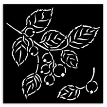 Schablon 12x12 cm - Whispering Woods - Berries