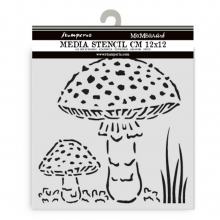Schablon 12x12 cm - Whispering Woods - Mushrooms
