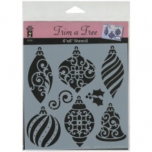 Schablon Hot Off The Press Christmas Ornaments Stencil