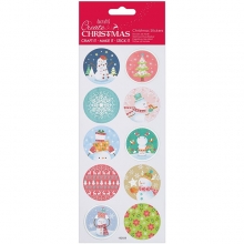 Stickers Pastel Snowman 27x10 cm Docrafts Klistermärken