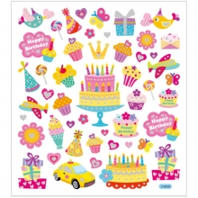 Stickers - Födelsedag - 15x16,5 cm - 49 st
