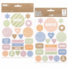 Stickers Etiketter - Grattis Hurra - 44 st - 19x14 cm