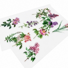 Clear Stickers - Acetate Pink And Violet Flowers - 10 st