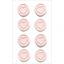 Stickers Sigill - Rosa Hjärtan Av Löv - 8 st - 25 mm