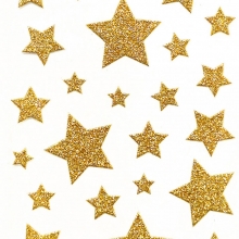 Glitterstickers - Guldstjärnor - 47 st