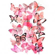 Die Cuts Clear - Acetate Pink Butterflies - 40 st