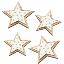 Trädekorationer - Stjärnor med Glitter - 4,5 cm - 4 st