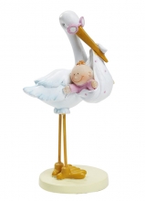 Tårtdekoration Stork med Flicka 11 cm Bröllop