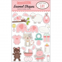 Sweet Baby Girl Stickers Enamel Shapes Echo Park Dekorationer DIY