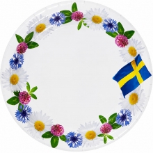 Papperstallrikar 23 cm - 8 st - Sommarkrans