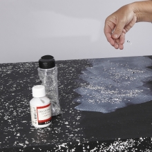 Terrazzo flakes Svart 90g Bladguld till scrapbooking, pyssel och hobby
