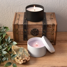 Rund Plåtburk Med Lock 1 st - Vit - 236 ml