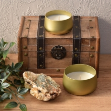 Ljusburk Med Lock 1 st - Guld - 236 ml - Metall