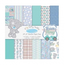 Paper Pad 8”x8” Trimcraft Tiny Tatty Teddy Boy Pappersblock 4 8 Tum