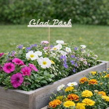 Glad Påsk Skylt Med Pinne - Vit - 9 x 2,5 cm