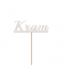 Kram - Skylt På Pinne - Blomma Text