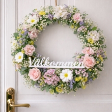 Välkommen Skylt Med Pinne - Vit - 14 x 2,5 cm