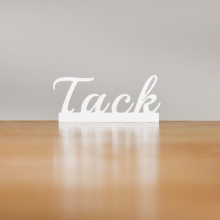 Tack - Skylt Med Pinne - Vit - 5 x 2,5 cm