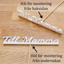 Till Mamma - Skylt På Pinne - Blommor text Blomstertext