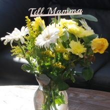 Till Mamma - Skylt På Pinne - Blommor text Blomstertext