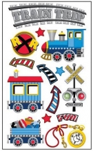 Klistermärken Sticko Tåg till scrapbooking, pyssel och hobby