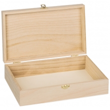 Trälåda Skrin Box Rektangulär - 27,7 × 16,5 cm - Natur