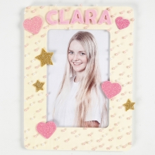 Träram dekorerad med Silk Clay Gjutning Modellering Inspiration