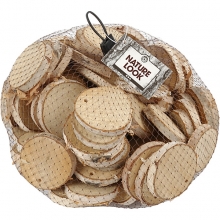 Träskivor med hål 35-45 mm 500 g Granar Kottar Julpyssel