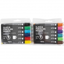 Porslin - Glaspennor - 12 st Opaque Färger 1-3 mm