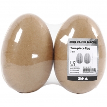 Tvådelade påskägg Papier Maché L: 12 cm 2 st