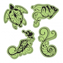 Stämpel Cling Stamp Under the Sea 4 st Inkadinkado Stämplar Uppdelat på Tillverkare