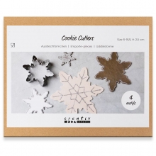 Utsticksform i rostfritt stål formad som en snöflinga.