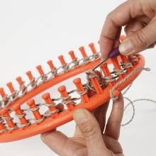 Stickad korg av Pappersgarn Inspiration Textil Sömnad Broderi