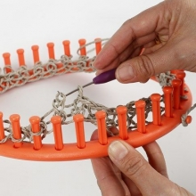 Stickad korg av Pappersgarn Inspiration Textil Sömnad Broderi