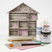 Målad prylhylla mdf decoupage DIY Inspiration