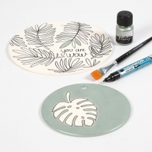 Vit Keramikplatta till tavlor dia. 15 cm Dekorationsföremål