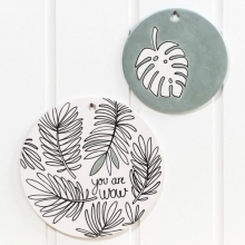 Vit Keramikplatta till tavlor dia. 15 cm Dekorationsföremål