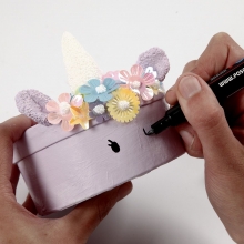 Enhörningsaskar med Foam Clay dekor Inspiration Pyssel För Barn