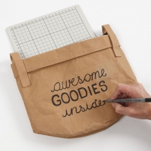 Dekorerade förvaringspåsar av läderpapper DIY Inspiration