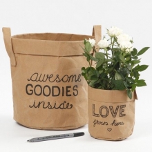 Dekorerade förvaringspåsar av läderpapper DIY Inspiration