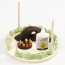 Miniatyr-värld med kaniner och morötter i Silk Clay Gjutning Modellering Inspiration
