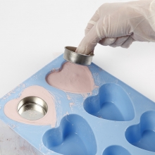 Silikonform Hjärtan 100ml till scrapbooking, pyssel och hobby